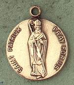 St. Patrick 14kt Gold Medal 1 In.