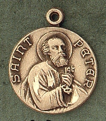 St. Peter 14kt Gold Medal 1 In.