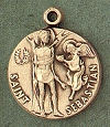 St. Sebastian 14kt Gold Medal 1 In.