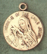 St. Therese 14kt Gold Medal 1 In.