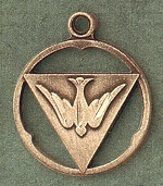 Holy Spirit 14kt Gold Medal 1 In.