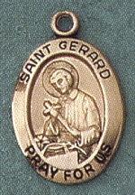 St. Gerard 14kt Gold Oval Medal 3/4 IN.