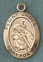 St. James 14kt Gold Oval Medal 3/4 IN.