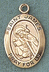 St. James 14kt Gold Oval Medal 3/4 IN.