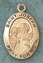 St. Joseph 14ktGold Oval Medal 3/4 In.