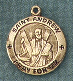St. Andrew 14kt Gold Medal 5/8 in.