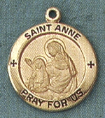 St. Anne 14kt Gold Medal 5/8 in.