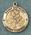 St. Anthony 14kt Gold Medal 5/8 In.
