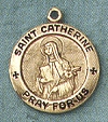 St. Catherine 14kt Gold Medal 5/8 In.