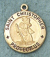 St. Christopher 14kt Gold Medal 5/8 In.