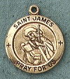 St. James 14kt Gold Medal 5/8 In.