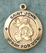 St. John the Evangelist 14kt Medal 5/8 In.