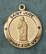 St. Jude 14kt Gold Medal 5/8 IN.