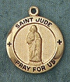 St. Jude 14kt Gold Medal 5/8 IN.