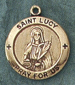 St. Lucy 14kt Gold Medal 5/8 In.