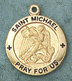 St. Michael 14kt Gold Medal 5/8 In.