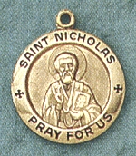 St. Nicholas 14kt Gold Medal 5/8 In.
