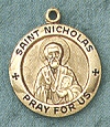 St. Nicholas 14kt Gold Medal 5/8 In.
