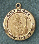 St. Patrick 14kt Gold Medal 5/8 In.