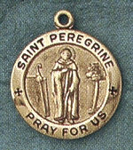 St. Peregrine 14kt Gold Medal 5/8 In.