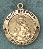 St. Stephen 14kt Gold Medal 5/8 In.