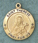 St. Therese 14kt Gold Medal 5/8 In.