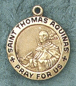 St. Thomas Aquinas 14kt Medal 5/8 In.