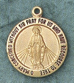 Miraculous 14kt Gold Medal 5/8 In.