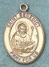 St. Benedict 14kt Gold Oval Medal 1 In.
