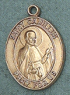 St. Camillus 14kt Gold Oval Medal 1 IN.