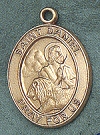 St. Daniel 14kt Gold Oval Medal 1 In.