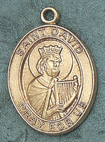 St. David 14kt Gold Oval Medal 1 In.