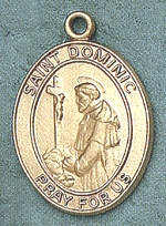 St. Dominic 14kt Gold Oval Medal 1 In.