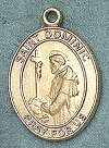 St. Dominic 14kt Gold Oval Medal 1 In.