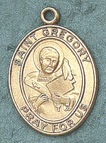 St. Gregory 14kt Gold Oval Medal 1 in.