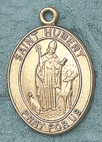 St. Hubert 14kt Gold Oval Medal 1 In.