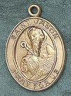 St. Jason 14kt Gold Oval Medal 1 In.