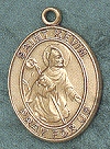 St. Kevin 14kt Gold Oval Medal 1 In.