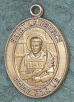 St. Lawrence 14kt Gold Oval Medal 1 IN.