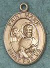 St. Mark 14kt Gold Medal 1 In. Oval