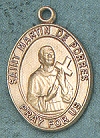 St. Martin de Porres 14kt Oval Medal 1 IN.