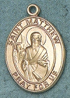 St. Matthew 14kt Gold Oval Medal 1 in.