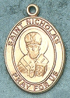 St. Nicholas 14kt Gold Medal 1 In. Oval