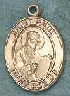 St Paul 14kt Gold Oval Medal 1 in.
