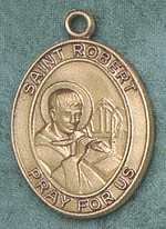 St. Robert 14kt Gold Medal 1 IN. Oval