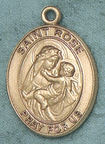 St Rose 14kt Gold Medal 1 In. Oval