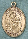 St Rose 14kt Gold Medal 1 In. Oval