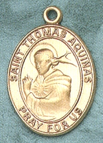 St. Thomas Aquinas 14kt Oval Medal 1 in.