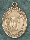St. Thomas More 14kt Gold Oval Medal 1 In.
