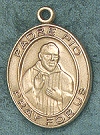 Padre Pio 14kt Gold Medal 1 In. Oval